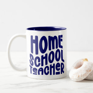 Homeschool-Lehrer Dunkelblaue Typografie-Design Zweifarbige Tasse