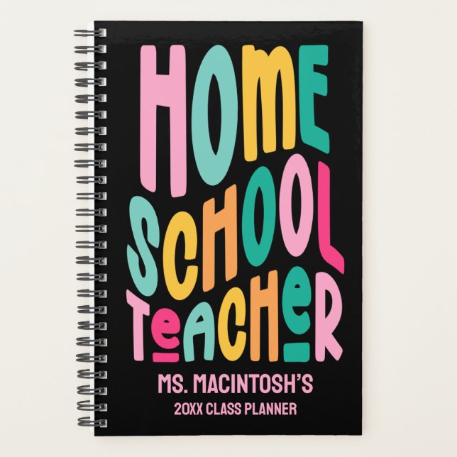 Homeschool-Lehrer Farbige Typografie Planer (Vorderseite)