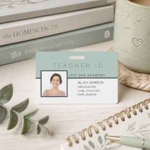 Homeschool-Lehrer-ID-Ausweis Elegante Blumen Ausweis