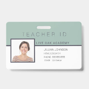 Homeschool-Lehrer-ID-Ausweis Elegante Blumen Ausweis