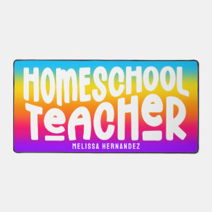 Homeschool-Lehrer Textdesign Regenbogen Ombre Schreibtischunterlage