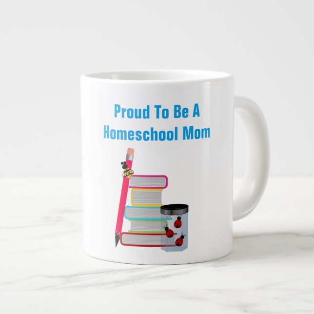 Homeschool-Mama - Jumbo-Tasse (Vorderseite Rechts)