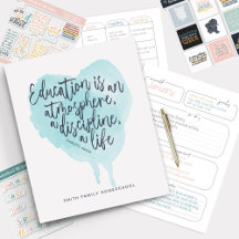 Homeschool Organizer Wasserfarbenherz