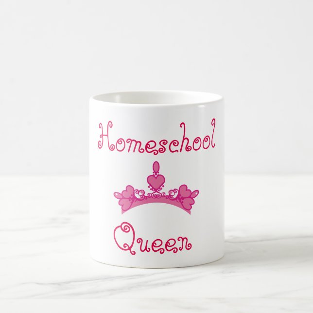 Homeschool Queen Rosa und Weiß Kaffeetasse (Mittel)