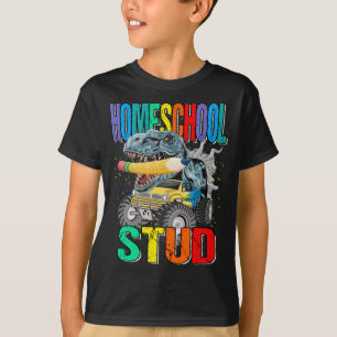Homeschool Stud Monster Truck Dinosaurier T-Shirt