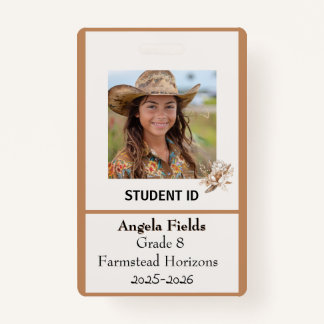 Homeschool Student Id Abzeichen Rustic Boho Ausweis