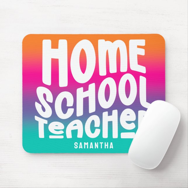 Homeschool Teacher Colorful Ombre Mousepad (Mit Mouse)