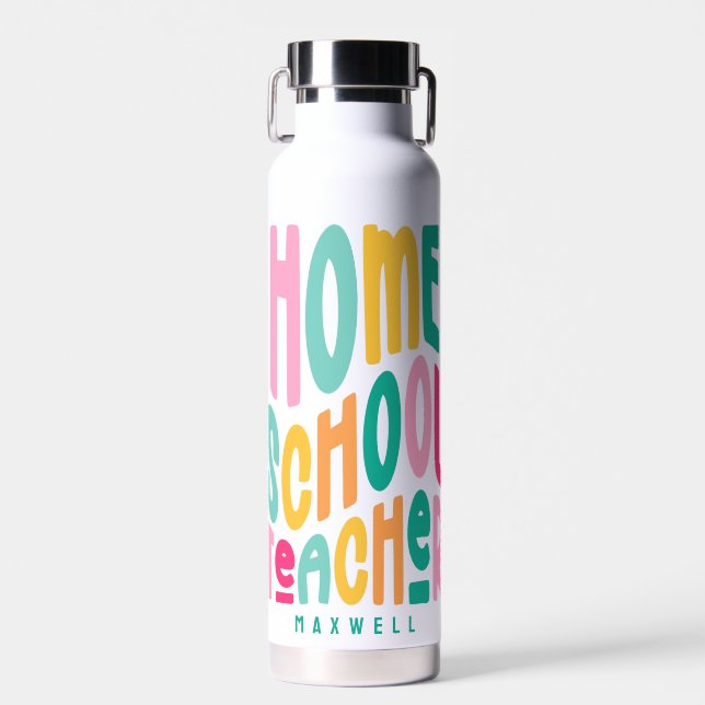 Homeschool Teacher Colorful Text Trinkflasche (Vorne)