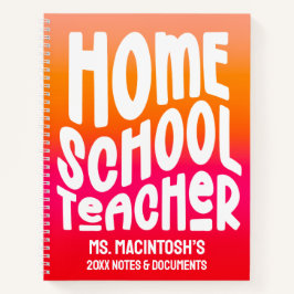 Homeschool Teacher Orange Red Ombre Notizbuch
