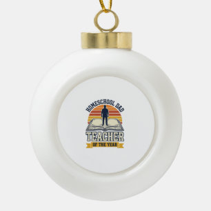 Homeschool-Vater Lehrer Des Jahres Vintage-Shirt D Keramik Kugel-Ornament