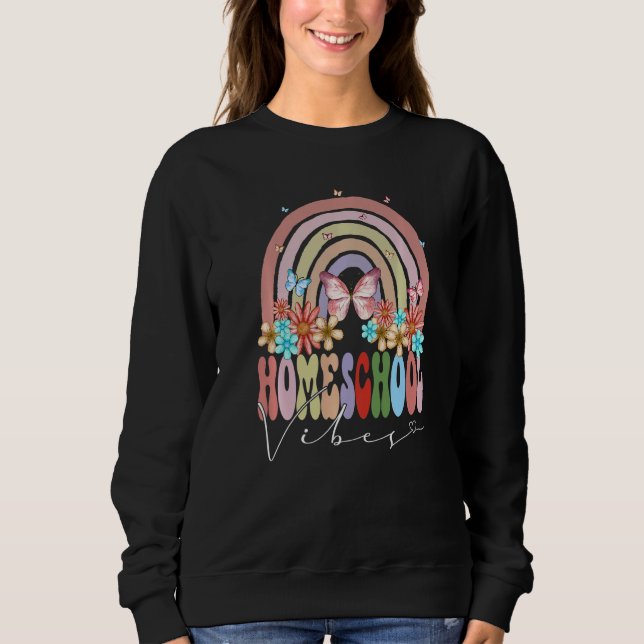 Homeschool Vibes Back To School Rainbow Groovy Flo Sweatshirt (Vorderseite)