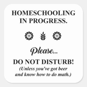 HOMESCHOOLING IN FORTSCHRITTEN! QUADRATISCHER AUFKLEBER
