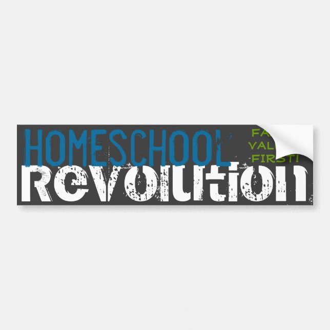 Homeschoolrevolution - Familienwerte zuerst! Autoaufkleber (Vorne)