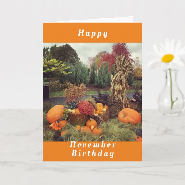 HOMESPUN GREETING *GLÜCKLICH NOVEMBER BIRTHDAY* KA KARTE (Kleine Pflanze)
