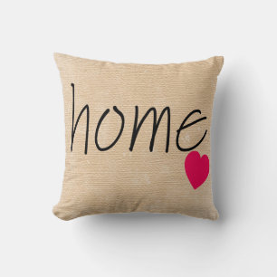 Homespun Look HOME Coussin avec coeur