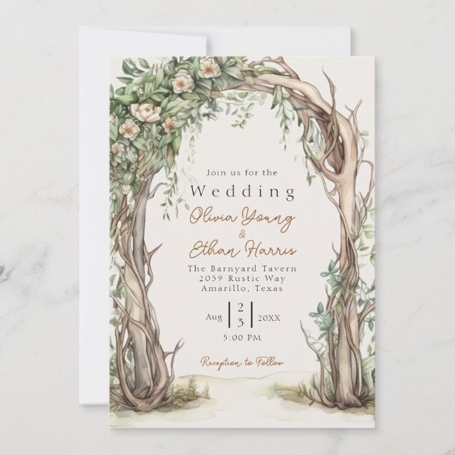 HOMESPUN - Rustikale Hochzeit Einladung (Vorderseite)