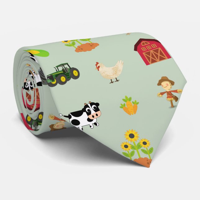 Homestead and Farm Life and Farm Animals  Krawatte (Gerollt)
