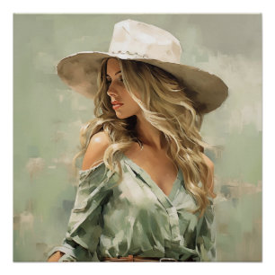 Homestead Hue: Cowgirl Wall Art Poster