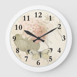 Hometime Old-Style | Antique Red Roses | Retro Rom Große Wanduhr