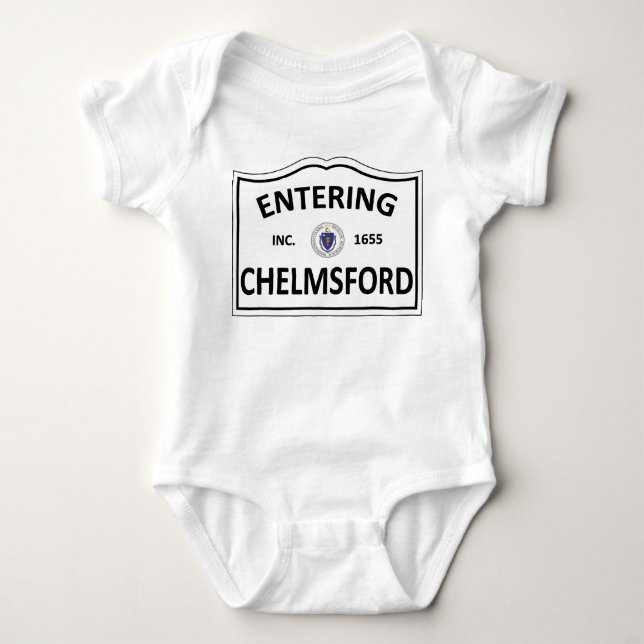Hometown-Masse MA Townie CHELMSFORDS MASSACHUSETTS Baby Strampler (Vorderseite)