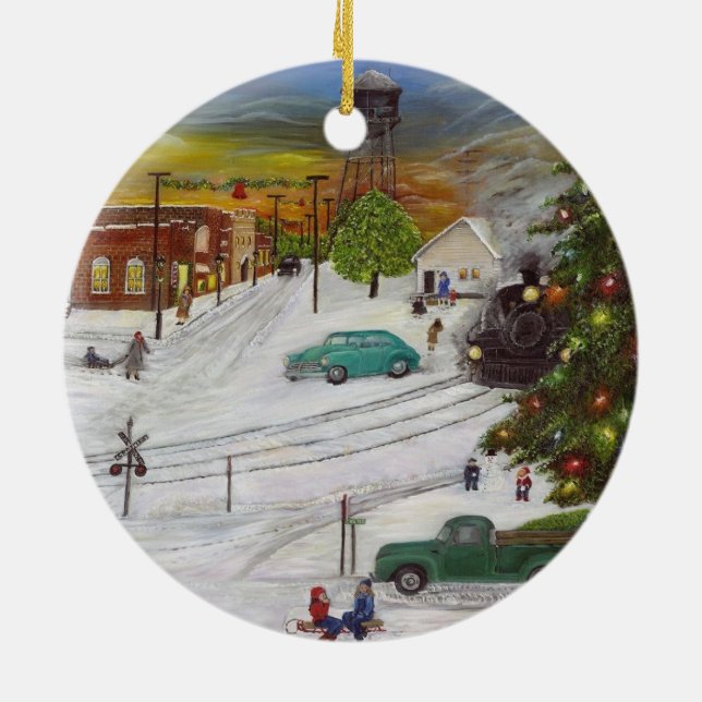 Hometown-Weihnachten Keramik Ornament (Hinten)