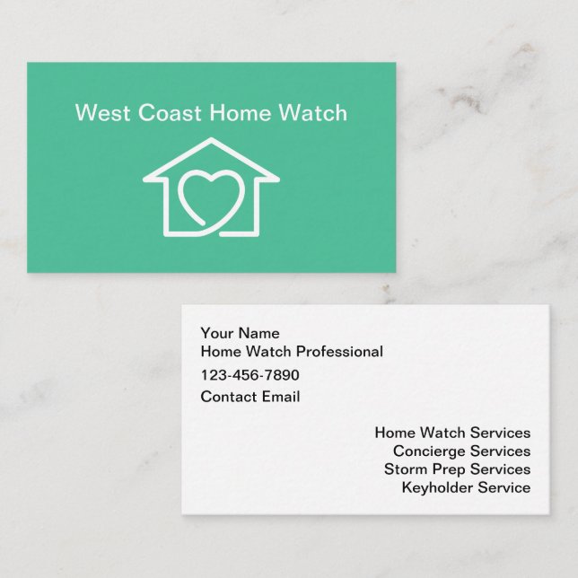 Homewatch & Concierge Services Visitenkarte (Vorne/Hinten)