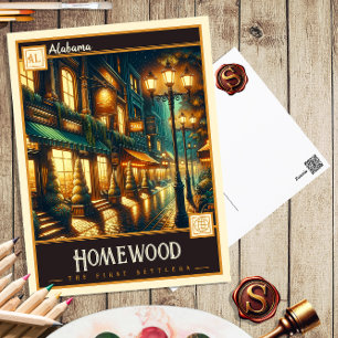 Homewood, Alabama Vintage Postkarte