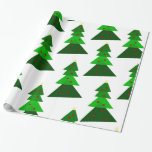 Homey Christmas Tree Pattern Geschenkpapier<br><div class="desc">Es handelt sich um ein charmantes Kindermuster,  das aus einfachen Formen und Farben besteht und in einen niedlichen Wald mit dekorierten Weihnachtsbäumen auf transparentem Hintergrund eingebettet ist. Wählen Sie eine andere Hintergrundfarbe,  wenn Sie möchten.</div>