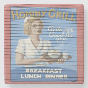 Hominy Grill Charleston, SC. Marmorstein-Untersetz Steinuntersetzer