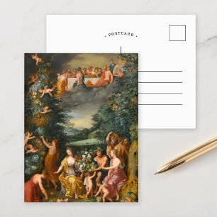Hommage an die Göttin Flora, ein Fest der Götter Postkarte