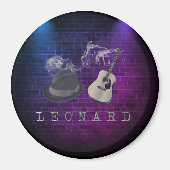 Hommage an Leonard lila Lichter Magnet (Vorne)
