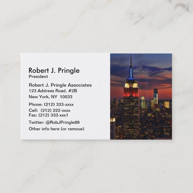 Hommage in Light Sept 11, World Trade Center ESB # Visitenkarte (Vorderseite)