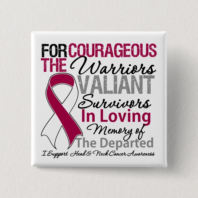 Hommage Support Head Neck Cancer Awareness Button (Vorderseite)