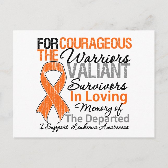 Hommage Support Leukemia Awareness Postkarte (Vorderseite)