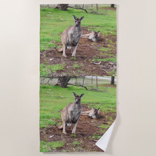 Homme Australian Kangaroo, Serviette de plage (Devant)