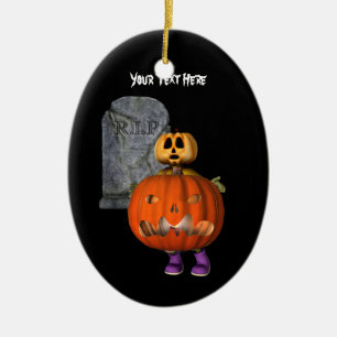 Homme Citrouille mignon Tombstone Ornement d'Hallo