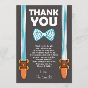 Homme de carte de remerciements de baby shower