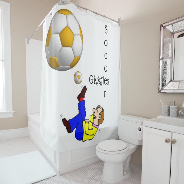 Homme de football de rideau de douche gigles (En situation)