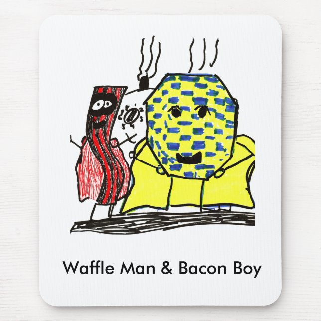 Homme de gaufre et tapis de souris de garçon de (Devant)