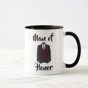 Homme d'honneur Burgundy Tuxedo Mariage café Mug