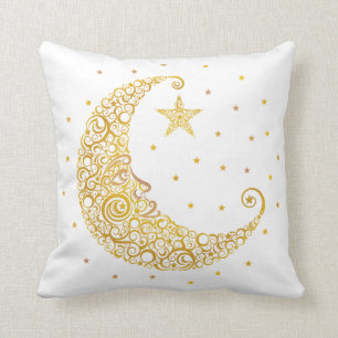 Homme d'or dans le coussin de lune