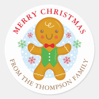 Homme en pain d'épices Étiquette de vacances perso