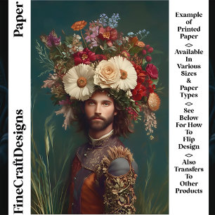 Homme, Fleurs Coiffe / Couronne CP6 Papier de Créa