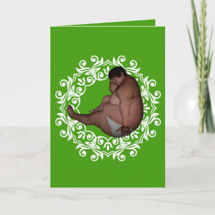 Homme gras   Gros Noël Gras ! Carte de voeux bizar