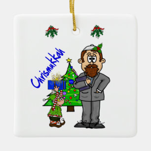Homme juif Elf Chrismukkah Ornement