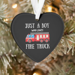 Homme Juste Un Garçon Qui Aime Le Camion De Feu