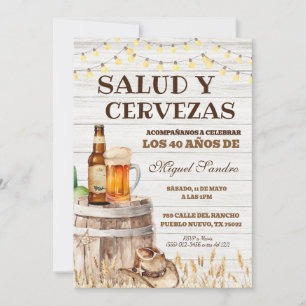 Homme Mexicain Espagnol Bière Salud Invitation