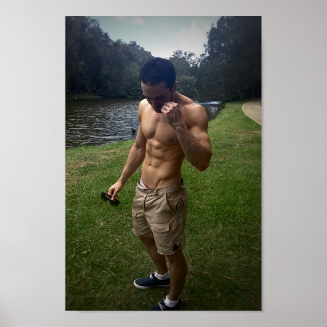 Homme noir et blanc | affiche de fitness (Devant)