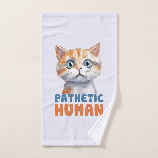 Homme pathétique - Design de chat Sarcastique (Serviette à main)