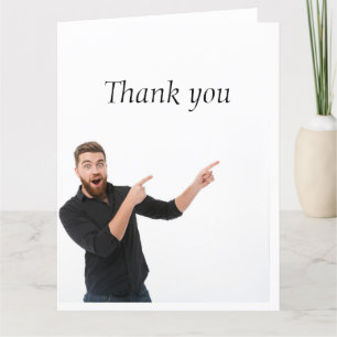 Homme Pointing out Montrer votre Merci Merci